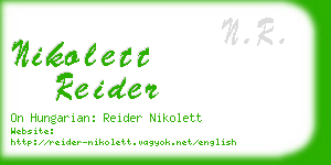 nikolett reider business card